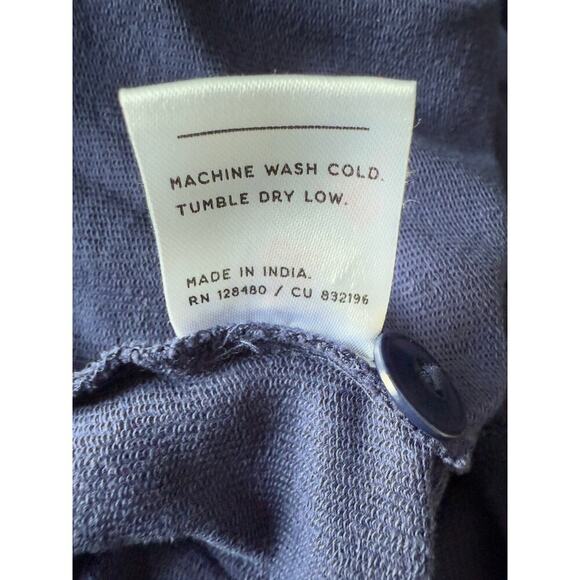 Pact Lounge  Overalls Jumpsuit Organic Cotton Navy Blue Size Small - Picture 5 of 6